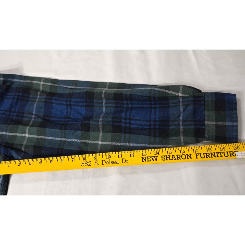 Nautica True Black & Blue Plaid Button Down Flannel Shirt Mens Size M/M NWT - Picture 10 of 13